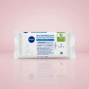 Nivea 3 az 1-ben Frissítő Sminklemosó Kendő 7 db